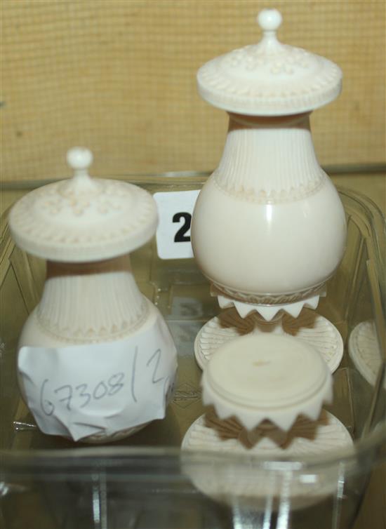 Pair ivory pepperettes